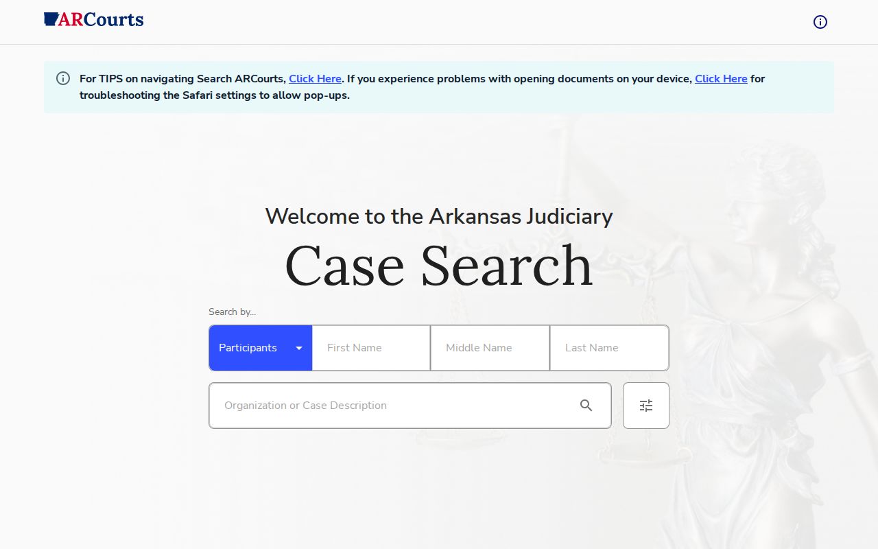 Van Buren County docket search public interface