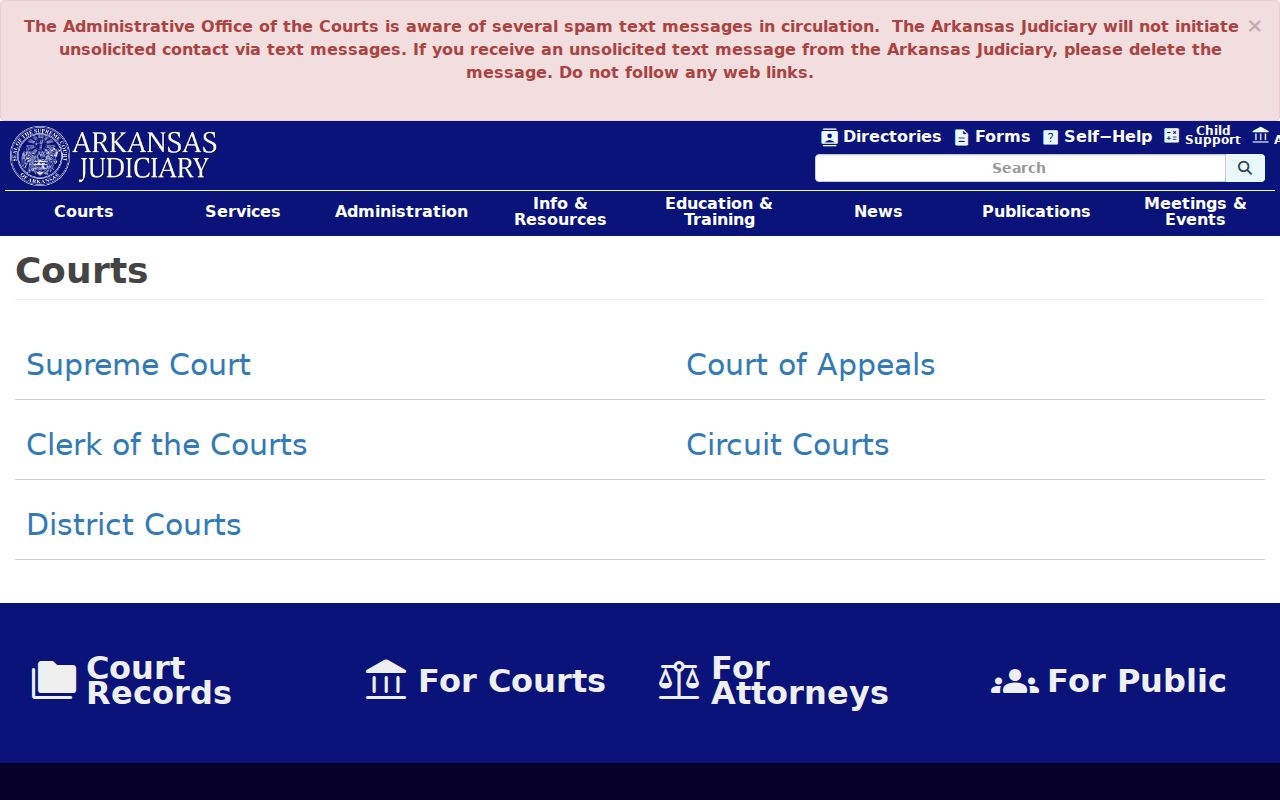 Van Buren County court docket Arkansas court hierarchy