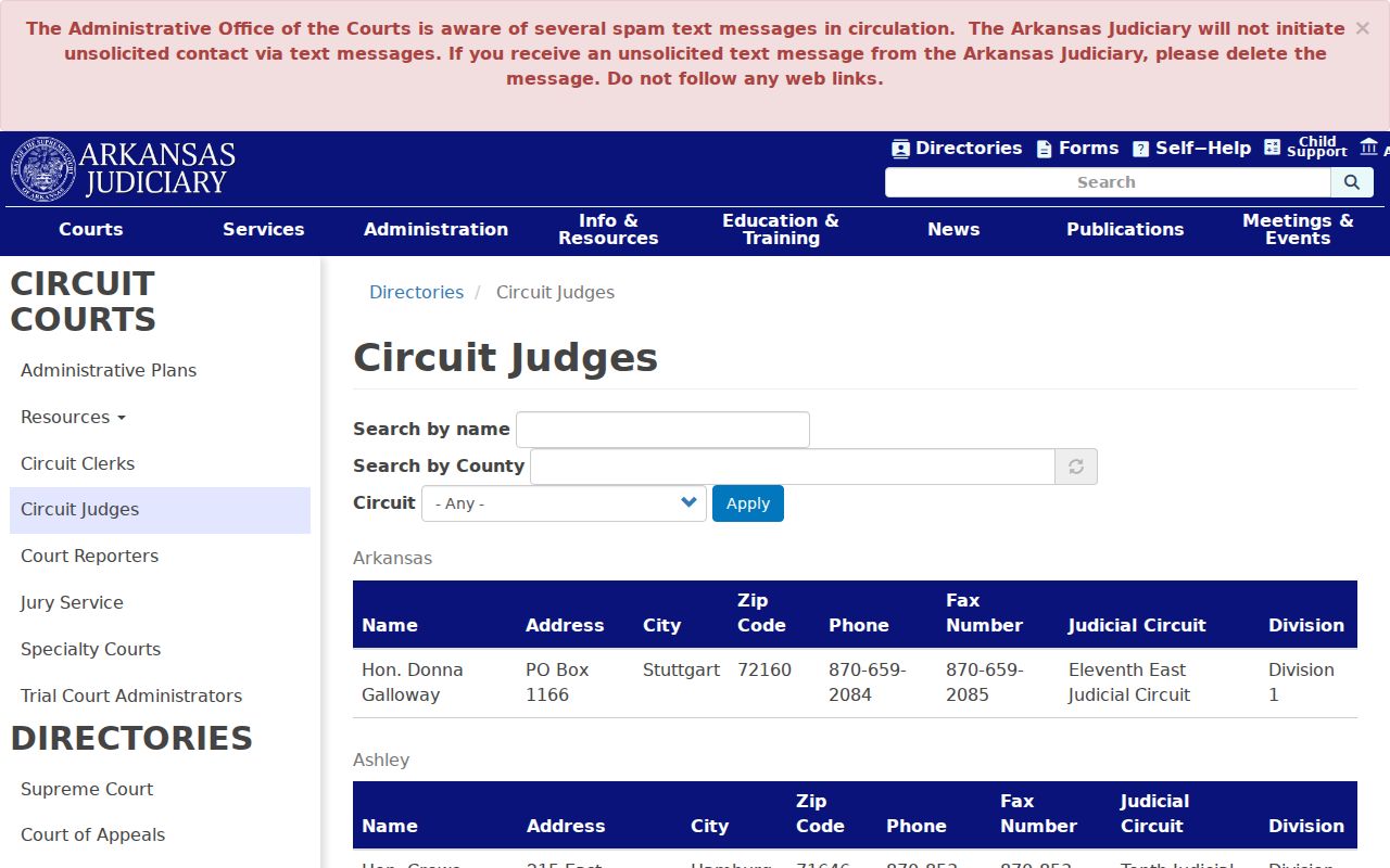Van Buren County court docket Twentieth Circuit divisions