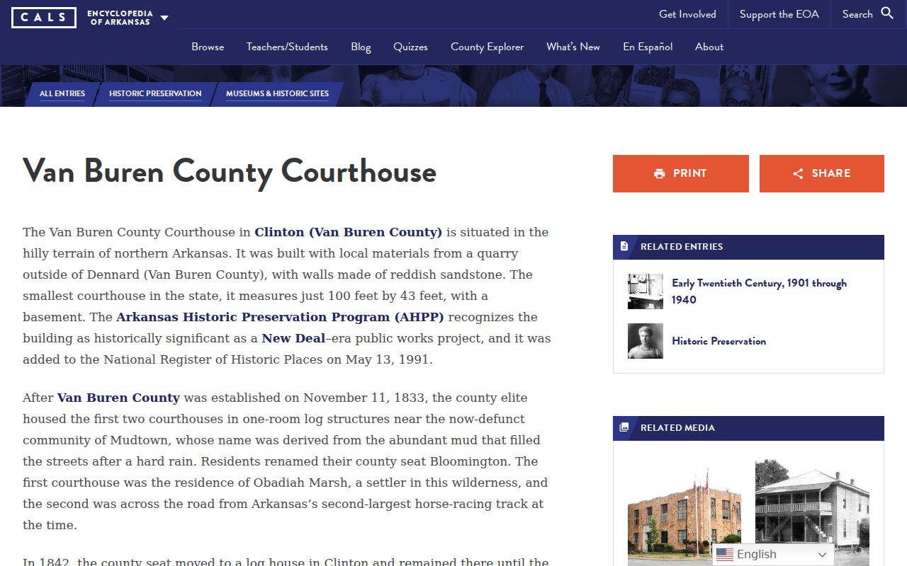 Van Buren County court docket historic courthouse