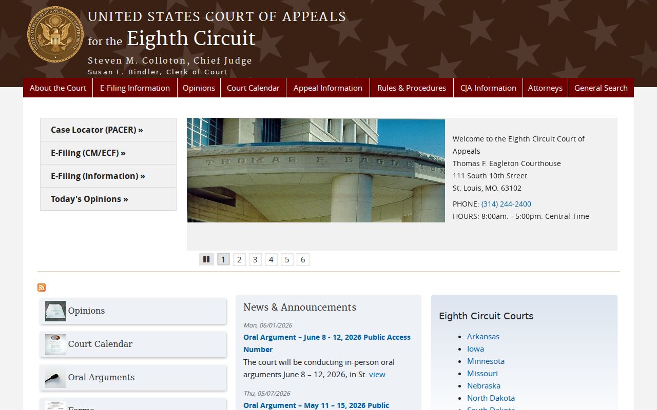 Shirley court records distinction from the federal Eighth Circuit